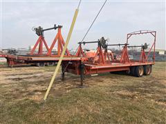 2004 Rice 34' 4-Stand T/A Drop Deck Cable Reel Trailer 