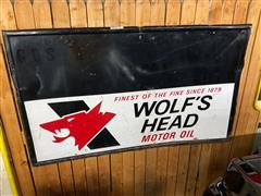 Wolf’s Head Metal Oil Sign 