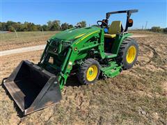 2019 John Deere 3046R MFWD Compact Utility Tractor W/Loader & Mower Deck 