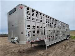 2015 Wilson SilverStar PSDCL-402 Tri/A 53' Aluminum Livestock Trailer W/Punch Sides Drop Center 