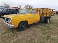 1984 Dodge 350 2WD Dually Flatbed Dump Truck 