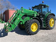 2016 John Deere 6155R MFWD Tractor W/640R Loader 