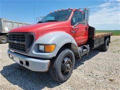 2000 Ford F650 Super Duty S/A 14' Flatbed Truck 