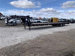 2017 PJ 40' T/A Gooseneck Flatbed Trailer 