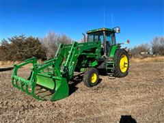 2000 John Deere 7610 2WD Tractor W/Grapple Loader 