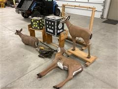 Archery Deer & Block Targets W/Archery Equipment 