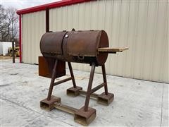 Shop Built Wood Barrel Smoker 