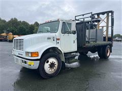 1998 International 4700 S/A Flatbed Attenuator Truck 