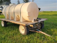 1,000 Gallon Poly Water Tank On Wagon 