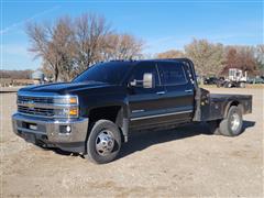 2015 Chevrolet Silverado 3500 HD 4x4 Crew Cab Dually Flatbed Pickup 