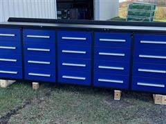 2022 20-Drawer Tool Chest Blue Work Bench 