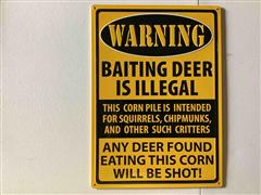 Baiting Deer Is Illegal Sign 