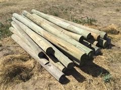 9’ Green Treated Fence Posts 