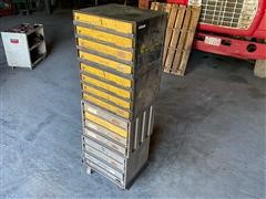 Metal Storage Cabinets W/ Misc Shop Supplies 