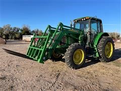 2005 John Deere 7420 MFWD Tractor W/JD 673 Loader 