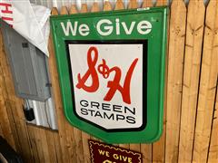 S & H Green Stamps Metal Sign 