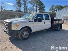 2011 Ford F350 2WD Crew Cab Flatbed Pickup W/Fuel Tank 