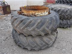 18.4-34 Tires On Clamp Duals 