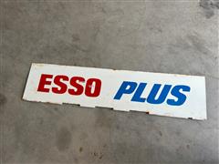 Esson Plus Vintage Metal Gas Pump Sign 