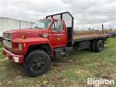 1990 Ford F800 S/A Flatbed Truck 