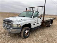 1997 Dodge RAM 3500 Laramie W/Diesel 4x4 Flatbed Dually Pickup 