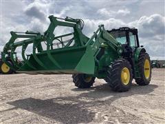 2021 John Deere 6145M MFWD Tractor W/Grapple Loader 