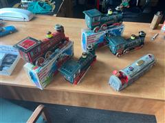 5 Metal Toy Trains 