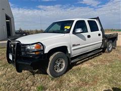 2001 GMC Sierra 2500 HD SLE 4x4 Crew Cab Flatbed Pickup 