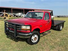 1995 Ford F450 XLT Super Duty 2WD Flatbed Truck 