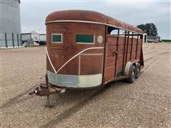 1980 Diamond D 7x18 Dual Stall T/A Livestock Trailer 