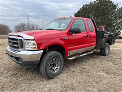 2002 Ford F350 XLT Super Duty 4x4 Extended Cab Flatbed Pickup 