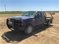 2008 Ford F250 Super Duty 4x4 Extended Cab Flatbed Pickup W/HydraBed 