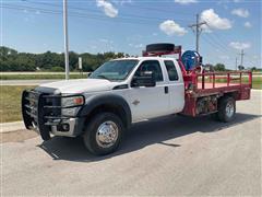 2014 Ford F550 XL Super Duty S/A Extended Cab Flatbed Truck 