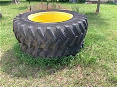 Firestone Radial Traction 23 18.4R38 Tires On John Deere Wheels 