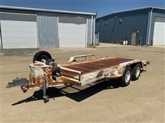 1989 Shop Made T/A Bumper Pull Flatbed Trailer 