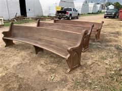 Wooden Curved Church Pews 