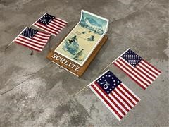 Schlitz Electric Beer Sign & Flags 