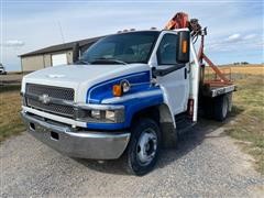 2003 Chevrolet C4500 S/A Flatbed Truck W/Knuckle Boom 
