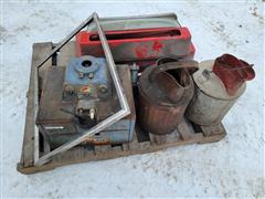 Vintage AC Spark Plug Cleaner/Tester, Oil Cans & Gas Pump Fronts 