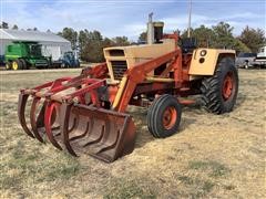 1971 Case 970 Agri King 2WD Tractor W/Leon Loader & Grapple 