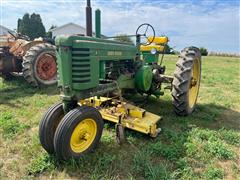 1949 John Deere B 2WD Tractor W/Belly Mower 