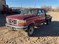 1997 Ford F250 HD 4x4 Extended Cab Flatbed Pickup 