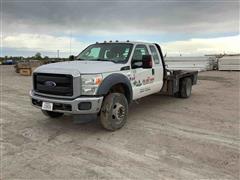 2015 Ford F450 XL Super Duty 4x4 Extended Cab Flatbed Pickup 