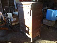 Oak Chest W/Drawers 