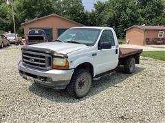 2001 Ford F250 Super Duty 4x4 Flatbed Pickup 