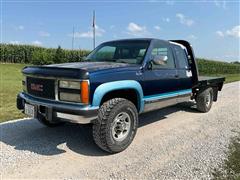 1993 GMC Sierra 3500 4x4 Extended Cab Flatbed Pickup 