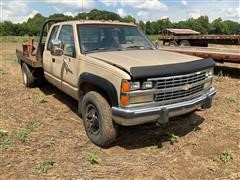 1989 Chevrolet 3500 4x4 Extended Cab Flatbed Pickup 