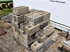 Over 50 Concrete Blocks & 6 Pieces Of Lumber 