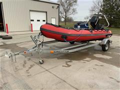 2006 Zodiac MilPro MK3 Grand Raid 15' 5" Inflatable Boat w/ 50HP Mercury W/Trailer 