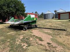 John Deere 853A 8R30" Row Crop Head W/Case IH Header Trailer 